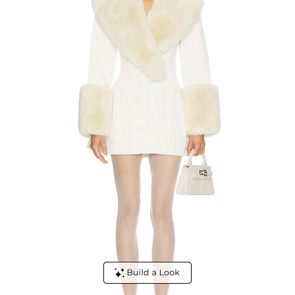 Julieta Faux Leather Coat in Ivory